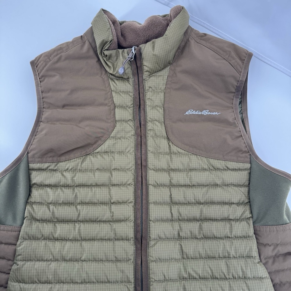 Eddie Bauer‎ Sportshop Womens Vest Size M Green Brown Hunting Stormdown 700 - Picture 6 of 13